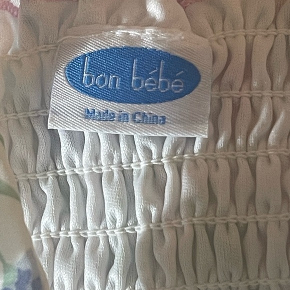 Bon Bébé Baby Girl Romper 3-6M Floral Sleeveless Outfit w/ Pink Flower Accent - Picture 3 of 7